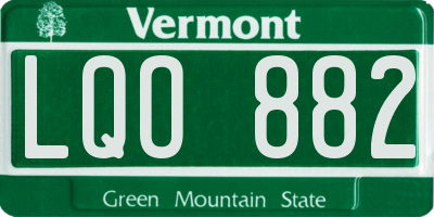 VT license plate LQO882