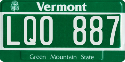 VT license plate LQO887