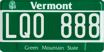VT license plate LQO888