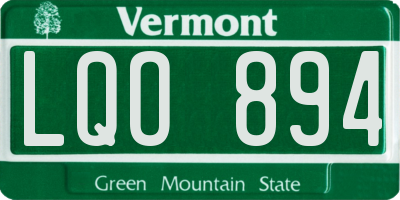 VT license plate LQO894