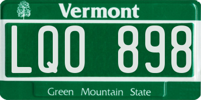 VT license plate LQO898