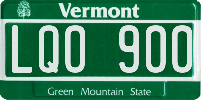 VT license plate LQO900