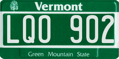 VT license plate LQO902