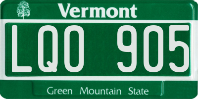 VT license plate LQO905