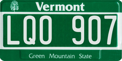 VT license plate LQO907