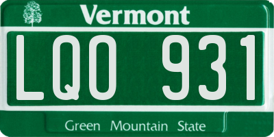 VT license plate LQO931
