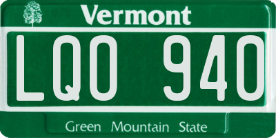 VT license plate LQO940