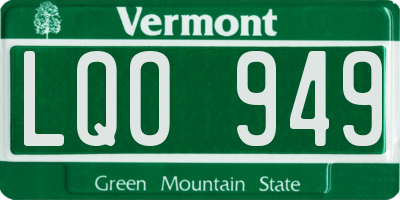 VT license plate LQO949
