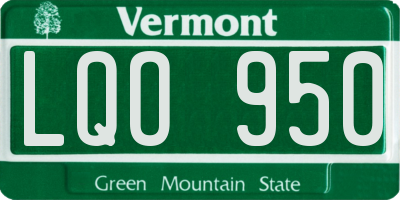 VT license plate LQO950