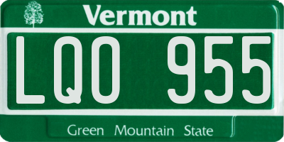 VT license plate LQO955