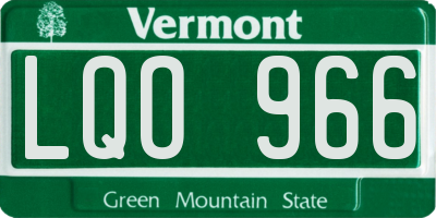 VT license plate LQO966