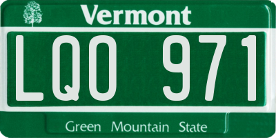VT license plate LQO971