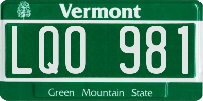 VT license plate LQO981