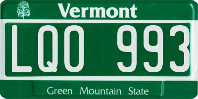 VT license plate LQO993