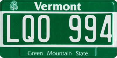 VT license plate LQO994