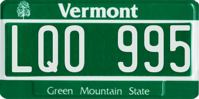 VT license plate LQO995