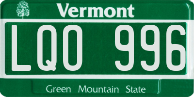 VT license plate LQO996