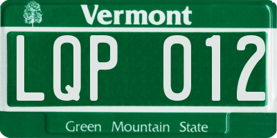 VT license plate LQP012