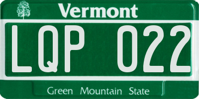 VT license plate LQP022