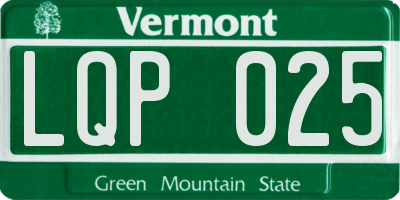 VT license plate LQP025