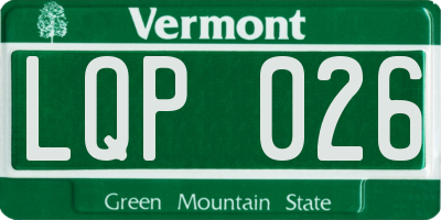 VT license plate LQP026