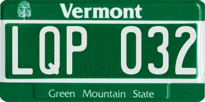 VT license plate LQP032