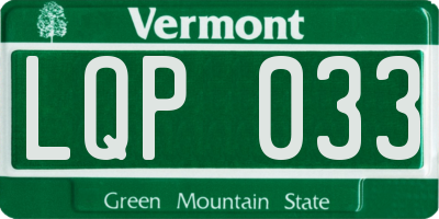 VT license plate LQP033