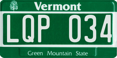 VT license plate LQP034
