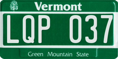 VT license plate LQP037