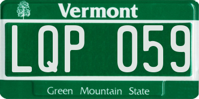 VT license plate LQP059