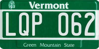 VT license plate LQP062