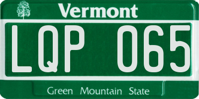 VT license plate LQP065
