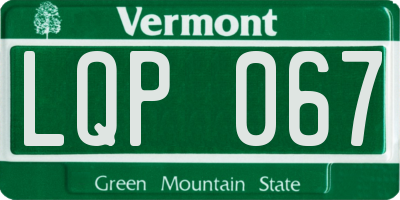 VT license plate LQP067