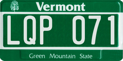 VT license plate LQP071