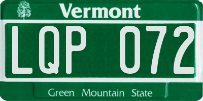 VT license plate LQP072