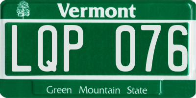 VT license plate LQP076