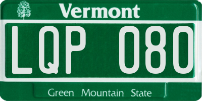 VT license plate LQP080