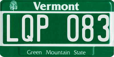VT license plate LQP083