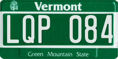 VT license plate LQP084