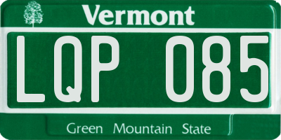 VT license plate LQP085