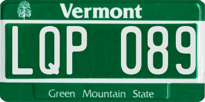 VT license plate LQP089