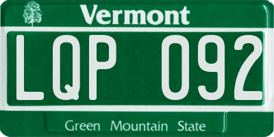 VT license plate LQP092