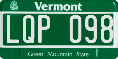 VT license plate LQP098