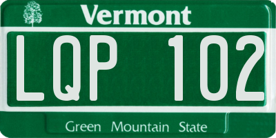 VT license plate LQP102