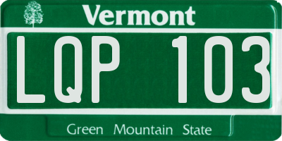 VT license plate LQP103