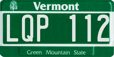 VT license plate LQP112