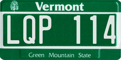 VT license plate LQP114