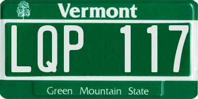 VT license plate LQP117