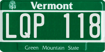 VT license plate LQP118