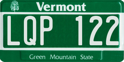 VT license plate LQP122